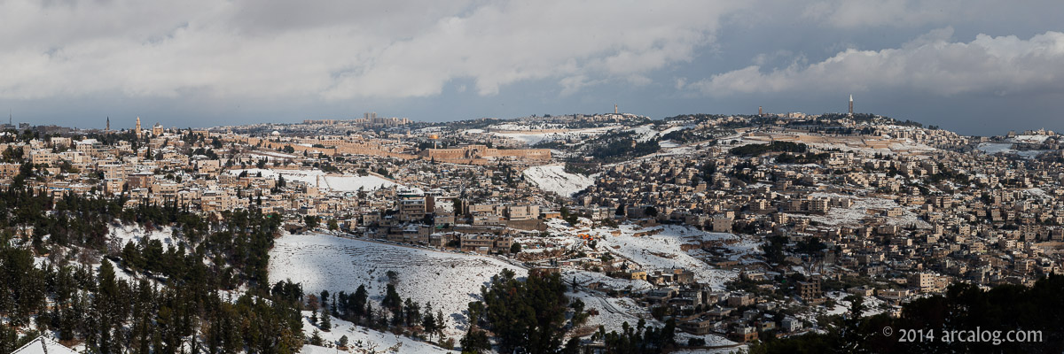 Jerusalem with Kidron and Hinnom Valleys